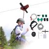 Futchoy Zip line Kits for Backyard 120FT, Kids Zipline Kit for Children and Teens Up to 330lb with Stainless Steel Ziplines Spring Brake and Safety Harness (120FT, w/Helmet) view 1