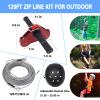 Futchoy Zip line Kits for Backyard 120FT, Kids Zipline Kit for Children and Teens Up to 330lb with Stainless Steel Ziplines Spring Brake and Safety Harness (120FT, w/Helmet) view 3
