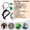 Futchoy Zip line Kits for Backyard 120FT, Kids Zipline Kit for Children and Teens Up to 330lb with Stainless Steel Ziplines Spring Brake and Safety Harness (120FT, w/Helmet) view 4