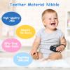 2PCS Silicone Baby Teething Toys, Game Controller Teething Toys and Phone Teething Toys with 2PCS Pacifier Clip,BPA Free Silicone Baby Controller Teething for 3+ Months,Frozen Chew Toy(Black&Beige) view 4