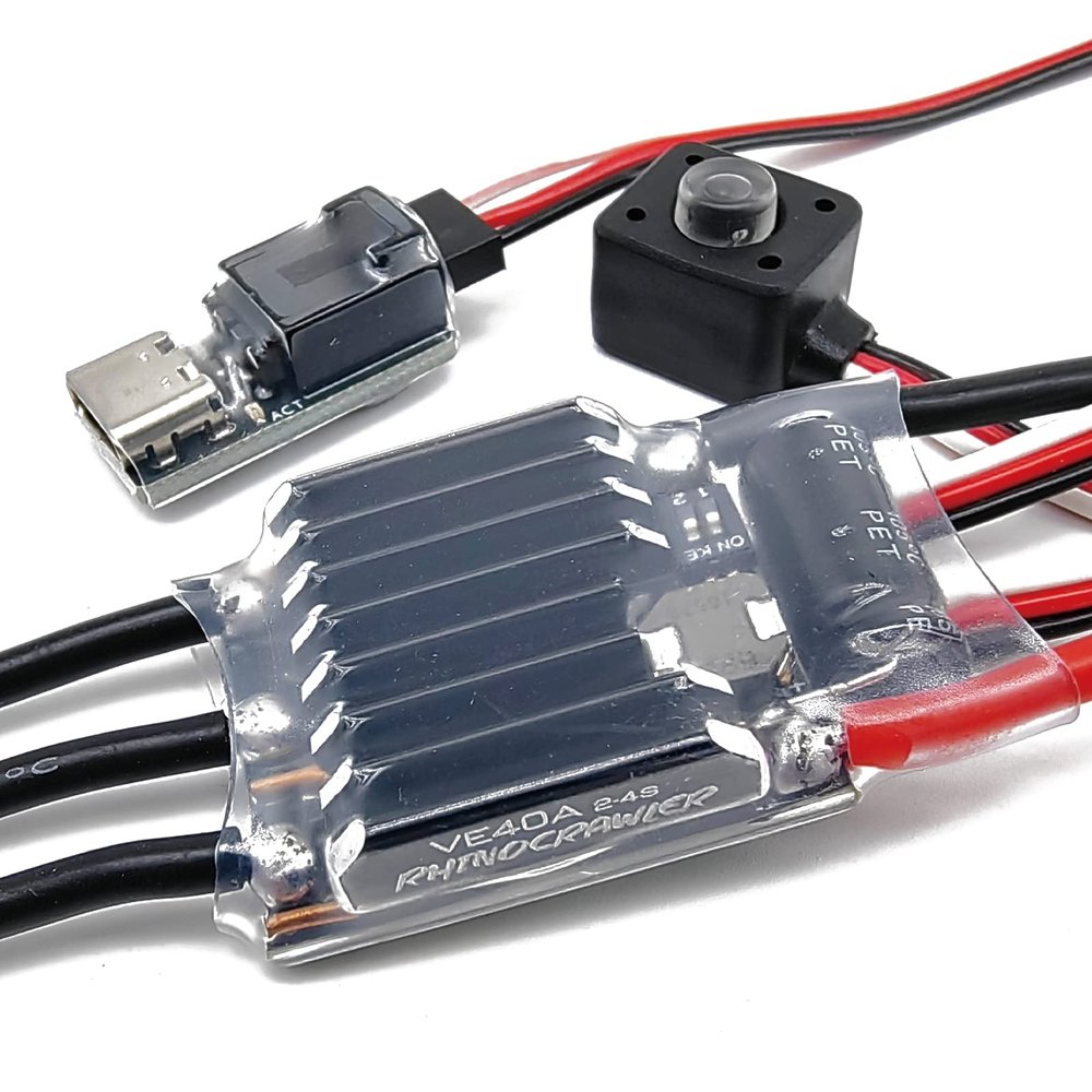 RhinoESC Crawler ESC AM32 40A BEC 5.2~8.2V for Traxxas Axial MOA Ventru RC Crawler Pro Shafty Comp Crawler(Crawler 40A ESC)