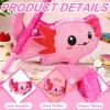 Sratte Pink Axolotl Piata Cute Axolotl Party Supplies Piata with Blindfold and Bat Party Decorations for Birthday Fiesta Supplies, 14.96 x 9.45 x 2.95 inch view 3