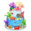 16 PCS Sea Ocean Cake Toppers Under the Sea Ocean Animals Birthday Cake Decorations for Sea Ocean Theme Baby Shower Birthday Party Supplies (Ocean) view 1