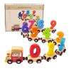 WOODENFUN Number Train Set for 1 2 3 Year Olds, Educational Toy Cars for Toddlers, Montessori Learning Toys for Boys and Girls (Red) view 1