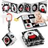 SAMMAS 3 Pcs Black and White High Contrast Baby Toys 0-6 Months for Newborn, Babies Sensory Soft Book for Early Education, Infant Tummy Time Cloth Book, Montessori Toys for Babies view 1