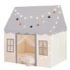 Little Dove Play Tent with mat, Star Lights, Tissue Garland, Kids playtent Indoor, Toddler Play Tent Large Outdoors for Kids Aged 3+, 52" x35" x 52", Toddler Teepee Play House with Windows Grey Color view 1
