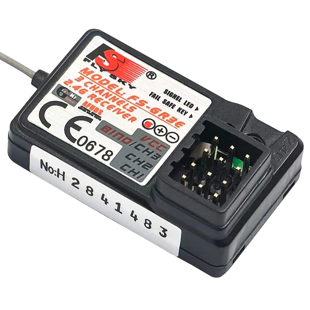 WOAEIUOS Flysky FS-GR3E Receiver AFHDS Long Range 3CH 2.4GHz Surface Receiver for FS-GT2 FS-GT2B FS-GT3B FS-GT3C FS-IT4S Transmitter RC Car Boat (1pc)