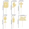 Gyufise 24Pcs First Holy Communion Cupcake Toppers Glitter Dove Cross God Bless Cupcake Picks Christian Baby Baptism Theme Cake Decorations for Baby Shower Birthday Party Supplies Gold view 2