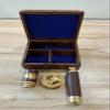Marine Master Box with Brass Compass 2.5" Telescope 14", Marine Beautiful Brass Master Box & Telescope 6" Nautical Wooden Box view 4