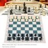 Pilipane 13 . 4in Portable Chess & Checkers Set , 2 in 1 Travel Board Games for Kids and Adults , Folding Roll up Chess Game Sets , Packs and Travels Easy with Storage Bag view 3