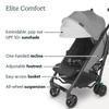 UPPAbaby G-Luxe Umbrella Stroller/Lightweight Design for Easy Travel/One-Step Fold + Recline/XL Basket + Canopy/Cup Holder Included/Greyson (Charcoal Mlange/Carbon Frame) view 4