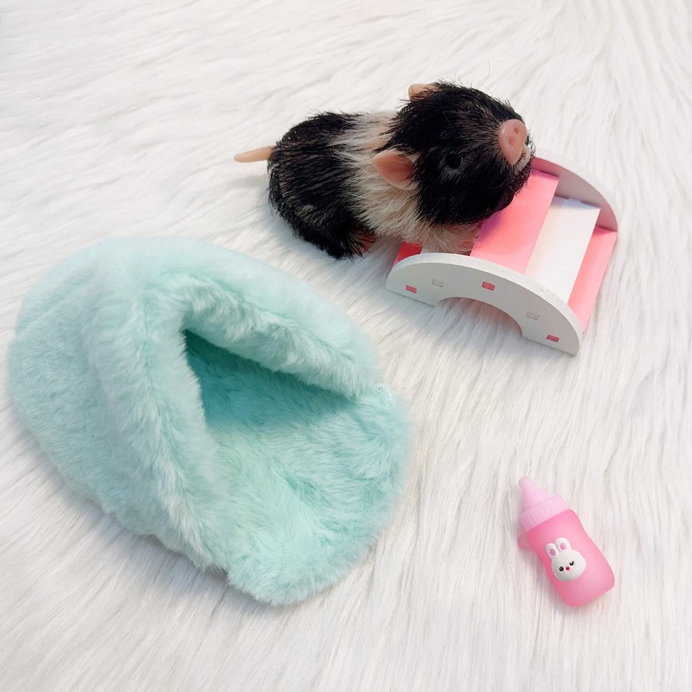 VOLOBE 5 Inches Silicone Piglet, Soft Mini Realistic Silicone Animal with Silicone Piglet Accessories for Kids Boy Girl Birthday (Luna)
