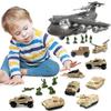 chengjiaing Airplane Toys Set, Transport Cargo Airplane and 8 Army Vehicals, Army Men Trucks Airplanes Helicopter Birthday Gift for Kids Toddlers Boys 3 4 5 6 Years Old view 1