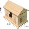 Bsetain Piggy Bank Children's Toy Money Box Wooden Coin Bank Small House Money Bank with Lock with Paintbrush Fun Unfinished Handmade Creative Gifts Great Gift view 2