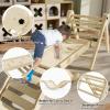 bbgroundgrm Pikler Triangle Set Climber 5 in 1, Toddler Climbing Toys Indoor Folding with Ramp & Arch for Montessori Play Gym for Toddlers and Kids (Natural)(99" Wx21 Dx23 H) view 2