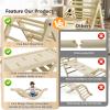 bbgroundgrm Pikler Triangle Set Climber 5 in 1, Toddler Climbing Toys Indoor Folding with Ramp & Arch for Montessori Play Gym for Toddlers and Kids (Natural)(99" Wx21 Dx23 H) view 3