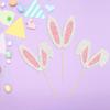 24Pcs Glitter Bunny Ears Cupcake Toppers Easter Rabbit Theme Happy Birthday Cupcake Picks for Bunny Happy Easter Baby Shower Birthday Spring Easter Party Cake Decorations view 4