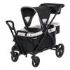 Baby Trend Expedition 2-in-1 Collapsible Stroller Wagon Plus with Canopy, Storage Basket, 2 Storage Trays, and 6 Bottle Holders, Modern Khaki view 1