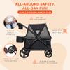 Baby Trend Expedition 2-in-1 Collapsible Stroller Wagon Plus with Canopy, Storage Basket, 2 Storage Trays, and 6 Bottle Holders, Modern Khaki view 4