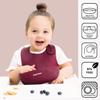 Silicone Baby Feeding Set  Led Weaning Supplies with Suction Plate, Waterproof Bowl with Lid, Bib & Spoon  Baby Feeding Essentials for 6-12 Months, Plates and Utensils Set (Cranberry) view 2