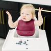 Silicone Baby Feeding Set  Led Weaning Supplies with Suction Plate, Waterproof Bowl with Lid, Bib & Spoon  Baby Feeding Essentials for 6-12 Months, Plates and Utensils Set (Cranberry) view 3