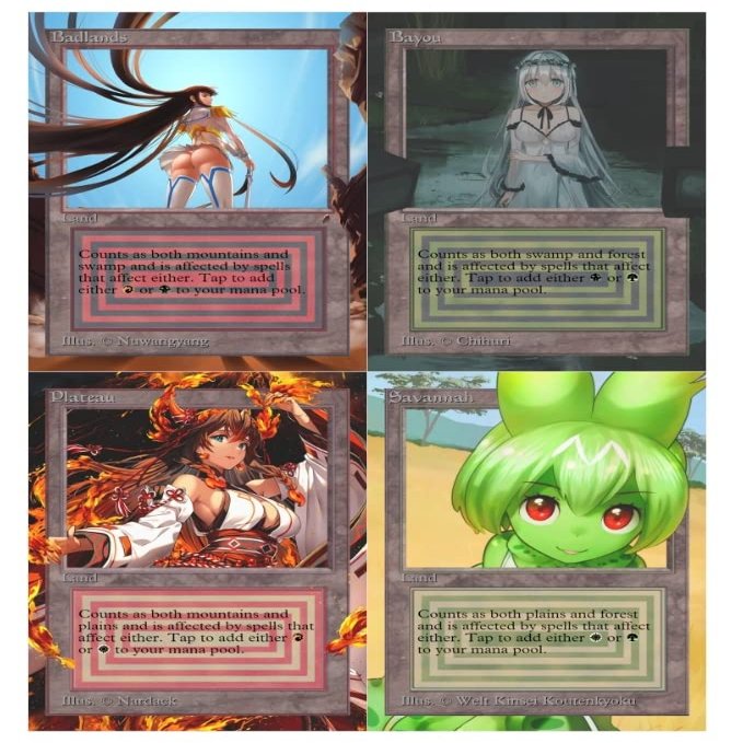 10x | Full Set of Dual Lands | Anime | Extended Art | (Non Foil)