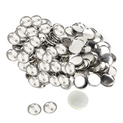 100 Sets Blank Button Making Supplies, Round Badge Button
