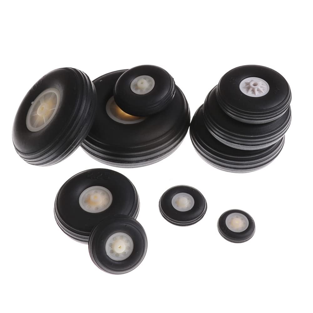 ZHIPAIJI RC Airplane Landing Gear Part, 2 Pcs/lot Airplane Tail Wheel Rubber PU Plastic Hub 1"- 3"Inch for RC Airplane Replacement Parts for RC Airplane Plane model Accessories Toy Parts ( Color : 2 p