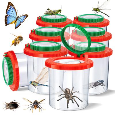 Insert Bug Viewer for Kids, 8PCS Magnifying Insect Box Bug Catcher Kit for Kids Bug Magnifier Container Critter Insect Bug Cage Bug Jar, Magnifier Backyard Explorer Insect Bug Viewer Collecting Kit