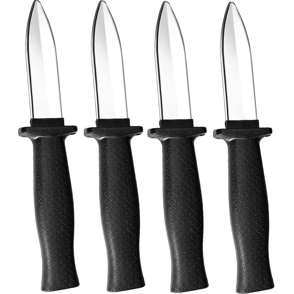 4 Pcs Retractable Knife Prop Fake Dagger Halloween Disappear Blade Trick Fake Knife Plastic Blade for Halloween Fools Day Party Favors