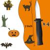 4 Pcs Retractable Knife Prop Fake Dagger Halloween Disappear Blade Trick Fake Knife Plastic Blade for Halloween Fools Day Party Favors view 4