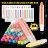 ZHBDMGK Sidewalk Chalk Set with Holder for Kids, 24Pcs Dust-free Washable Toddler Chalk in 12 Colors for Blackboard Drawing Writing Toys Gift Party Favors view 2