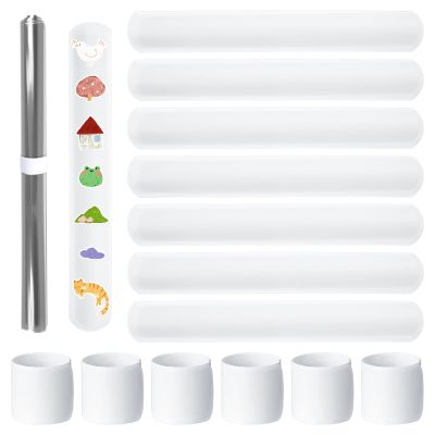 Huquary 100 Pieces Slap Bracelets White Blank DIY Slap Bands Snap Bracelets Wristband Bulk for Birthday DIY Play Activity Painting Craft Projects, Vinyl Wrapping