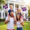 12 Pack 8 Inches American Flag Patriotic Pinwheels Windmill Wind Spinner for Yard Garden Lawn Fourth of July Independence Day Party Decorations view 4