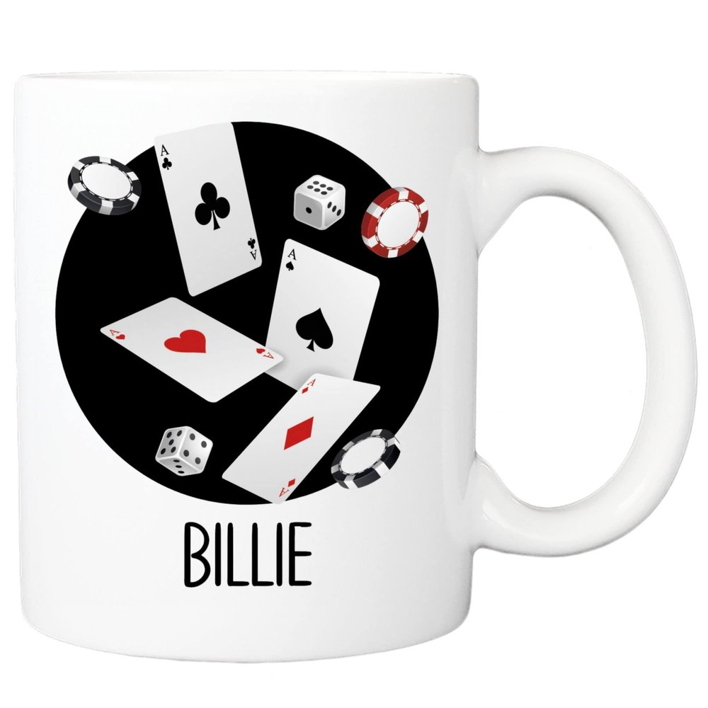 TENZGIN Personalized Poker Mug, Poker Cup, Poker Lover Gift, Gift For Poker Lovers, Poker Gift