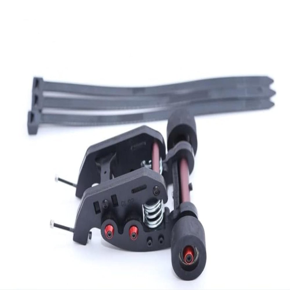 QingLeng Nylon Sturdy & Stable Wheelie Bar with Dual Spring Buffer for Traxxas 1/8 Sledge Monster Truck #95076-4 - Black Wheels