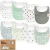 8-Pack Organic Baby Bibs for Boys, Girls - Soft Cotton Drooling and Teething Bibs for Baby Girl & Boy, Extra Absorbent, Easy To Clean & Put On for Toddler, Newborn, Infant 0-24 Months (Nordic) view 1