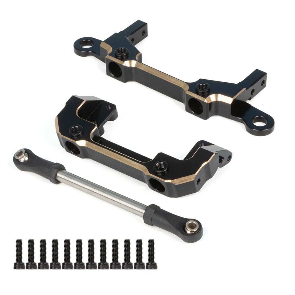 SCX10 Capra Brass Bumper, Brass Counter Weight Black Coating for Axial SCX10 III RC Crawler 1/10 SCX10 Capra Unlimited Trail Buggy UTB10 RTR 1.9 4WS Upgrade Part (D- 2pcs Bumper/Body Mounts)
