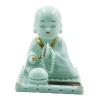 Little Monk Figurine Solar Head Toys Funny Car Shaking Head Toy Chinese Little Buddha Monk Statue Car Dashboard Ornament Home Decorations, Green, L view 1