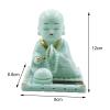 Little Monk Figurine Solar Head Toys Funny Car Shaking Head Toy Chinese Little Buddha Monk Statue Car Dashboard Ornament Home Decorations, Green, L view 2