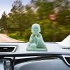 Little Monk Figurine Solar Head Toys Funny Car Shaking Head Toy Chinese Little Buddha Monk Statue Car Dashboard Ornament Home Decorations, Green, L view 4