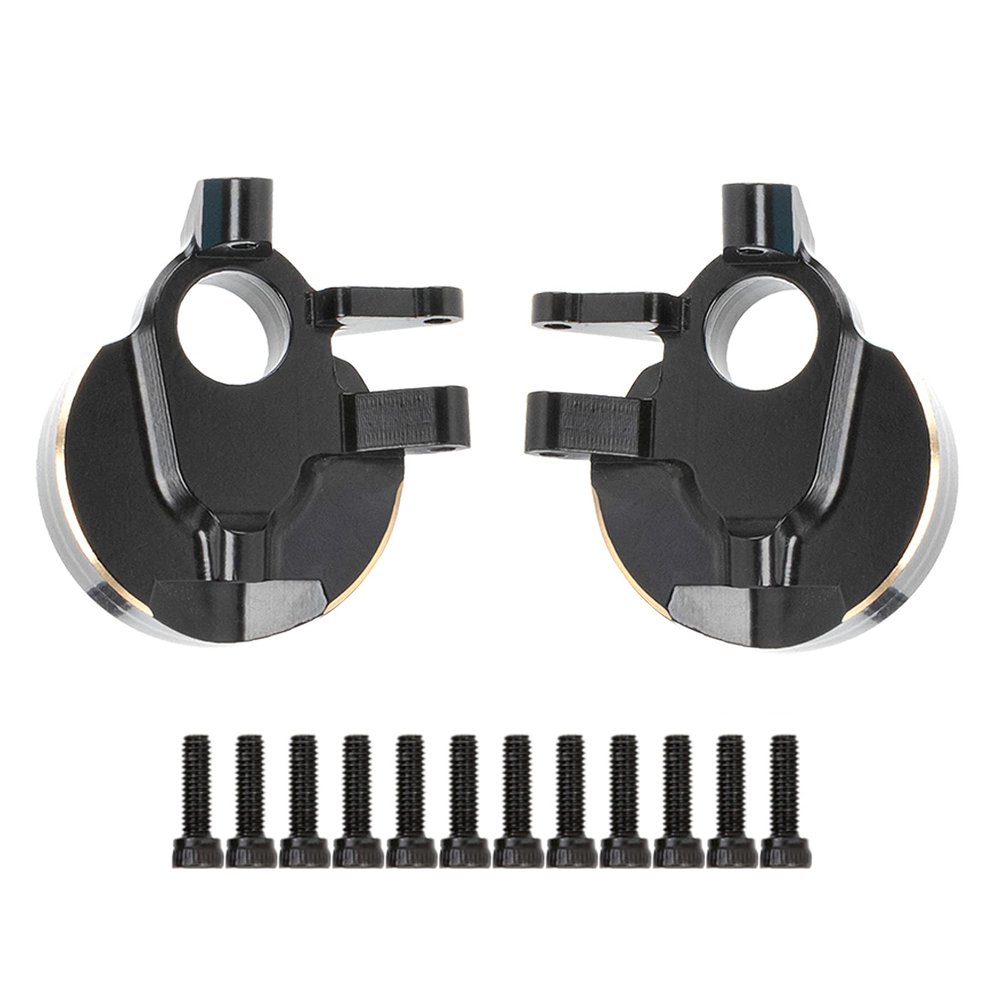 Brass Counter Weight for Axial Capra SCX10 III Capra Axle Housing Black Coating for RC Crawler 1/10 UTB10 Capra Unlimited Trail Buggy RTR 1.9 4WS Upgrade Part (A- 2pcs Steering Knuckles)