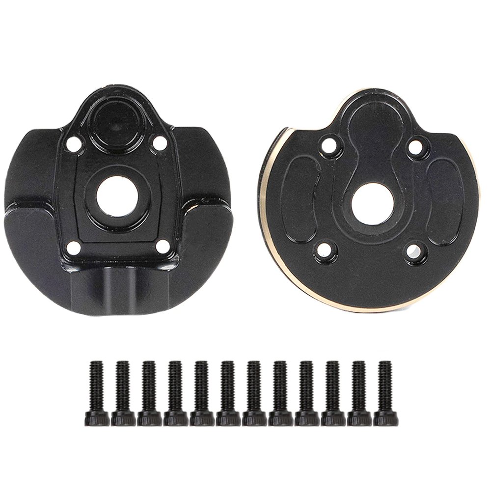Brass Counter Weight Axle Housing for SCX10 III Capra Axle Black Coating for Axial RC Crawler 1/10 SCX10 Capra Unlimited Trail Buggy RTR 1.9 4WS Upgrade Part (C- 2pcs Portal Cover Plates)