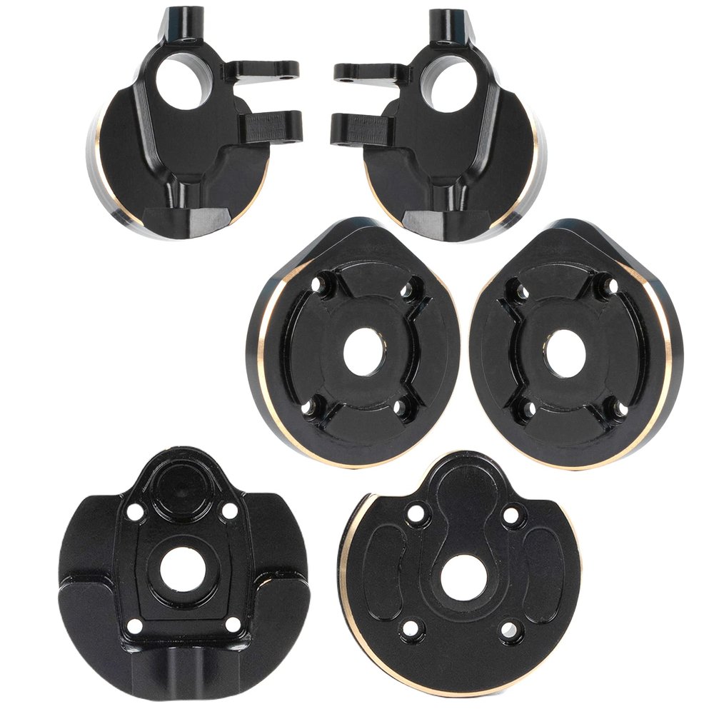 1/10 Capra Brass Counter Weight Axle Housing Black Coating for Axial Capra RC Crawler 1/10 SCX10 III Capra Unlimited Trail Buggy UTB10 RTR 1.9 4WS Upgrade Part (E- 3-in-1 Capra Brass Part)