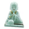 Baoblaze Little Monk Figurine Solar Powered Car Toy Dashboard Decoration Buddha Monks Statue Bobble Head Toy for Home Desk Decor Kids Toys Gifts, Green, L view 1