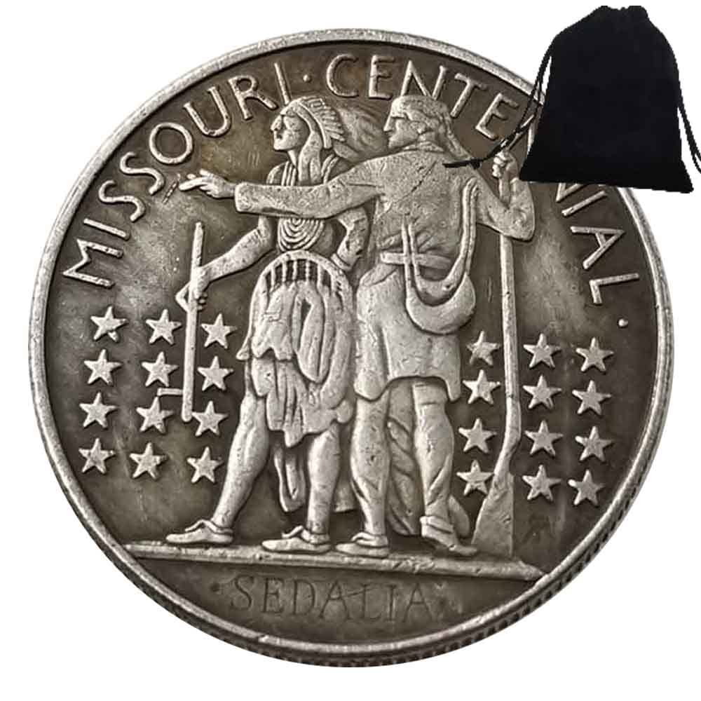 1921 USA Missouri Half-Dollar Buffalo Hobo Nickel Art Coin Pendant/Good Luck Commemorative Token Badge Jewelry Pendant
