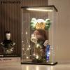 Instnovny Acrylic Display Case for Collectibles Clear Acrylic Boxes for Display Minifigures Trophy Lighted Building Helmet Model 76182 Display Case Organizer Box(Black-Solid Yellow; 5.9*5.9*11.8 inch) view 2