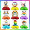9PCS Pride Honeycomb Table Centerpiece Pride Day Decorations Rainbow Honeycomb Centerpiece LGBT Love Win Love is Love 3D Table Toppers Centerpiece Signs for Pride Month Party Supplies view 1
