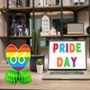 9PCS Pride Honeycomb Table Centerpiece Pride Day Decorations Rainbow Honeycomb Centerpiece LGBT Love is Love 3D Table Toppers Centerpiece Signs for Pride Month Party Supplies view 4