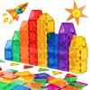 Gemmicc Magnetic Tiles, Magnet Toys Building Blocks for Kids, STEM Approved Educational Toys, Magnet Puzzles Stacking Blocks for Boys Girls,55 PCS Starter Set view 1